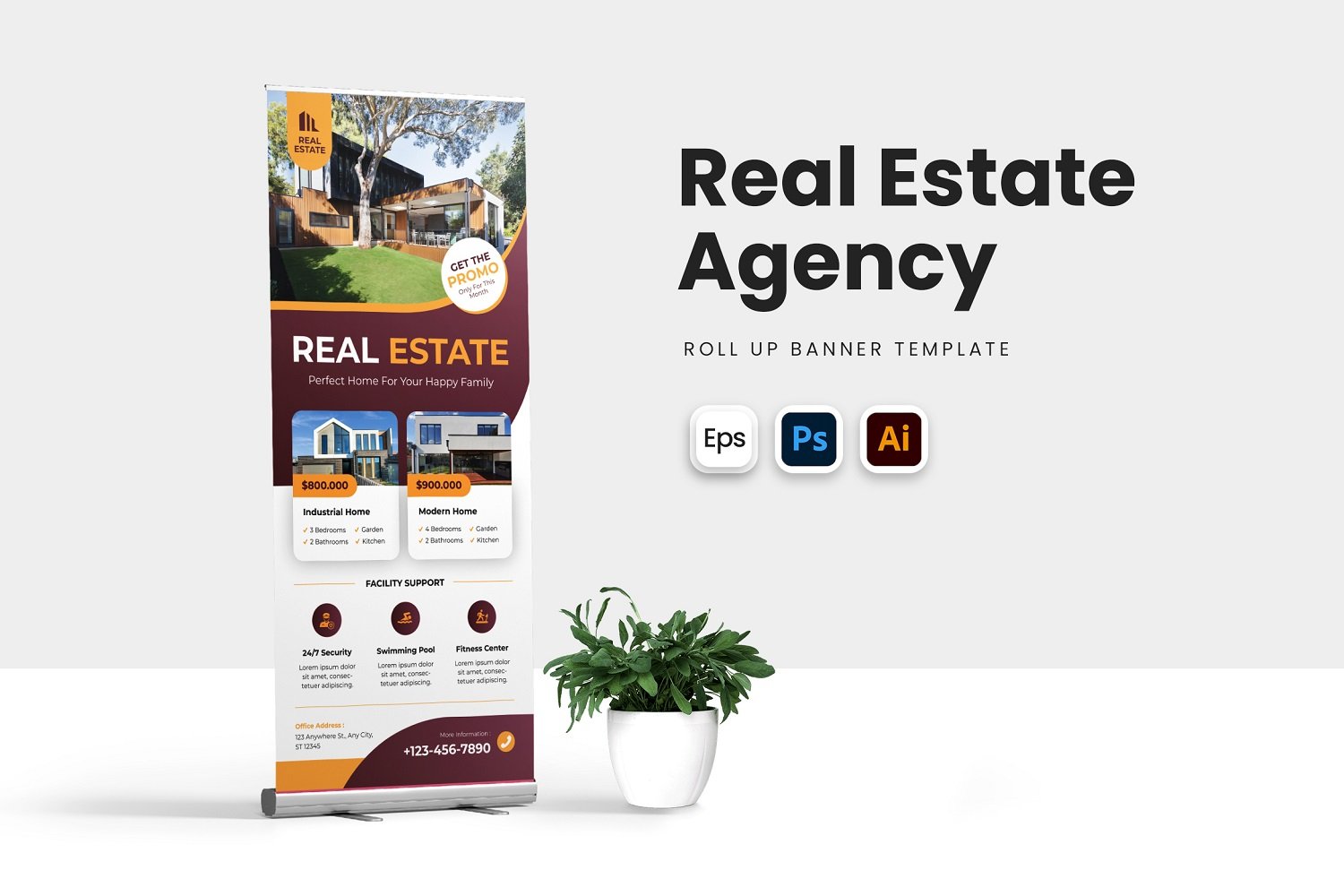 Real Estate Agency Roll Up Banner