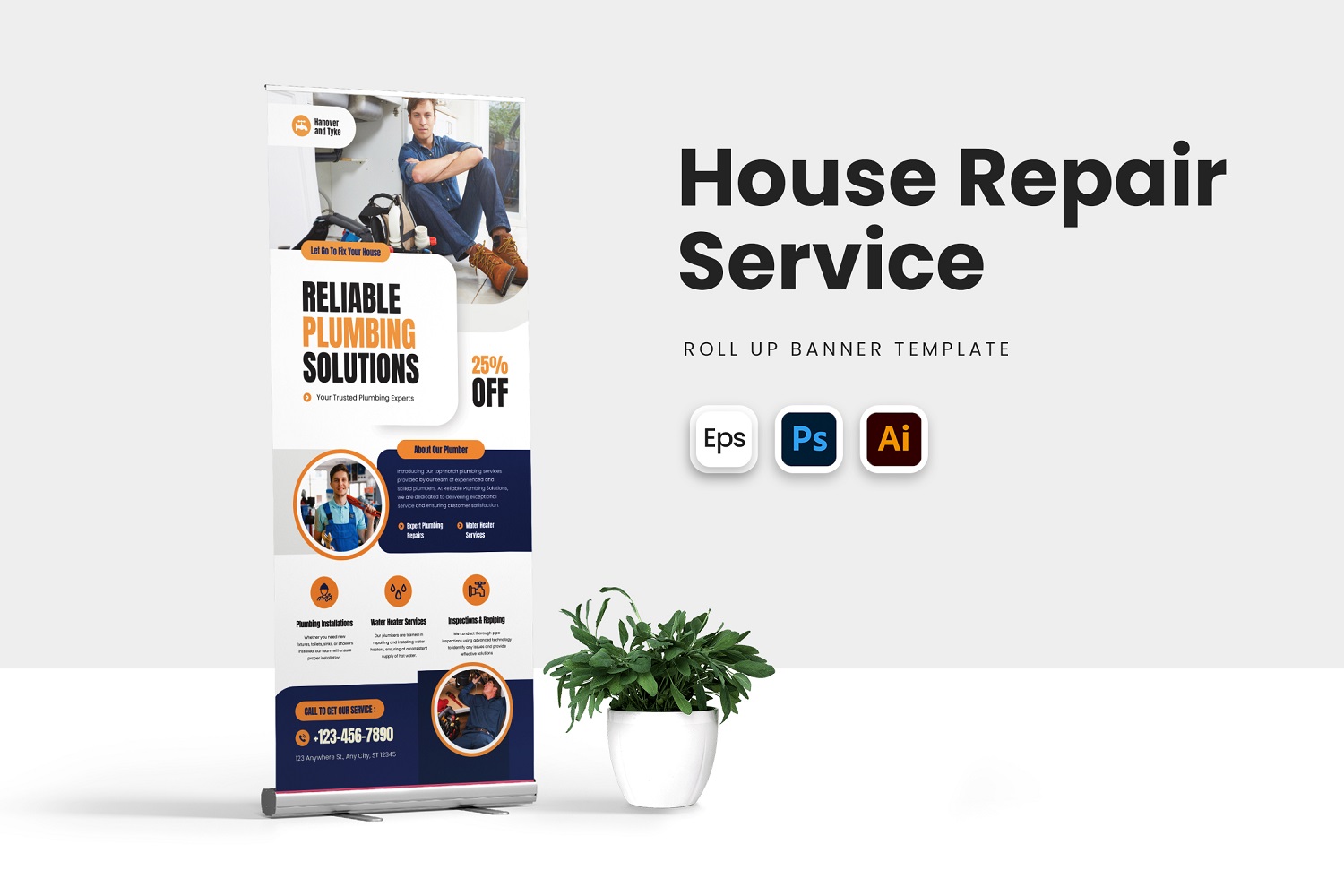 House Repair Service Roll Up Banner