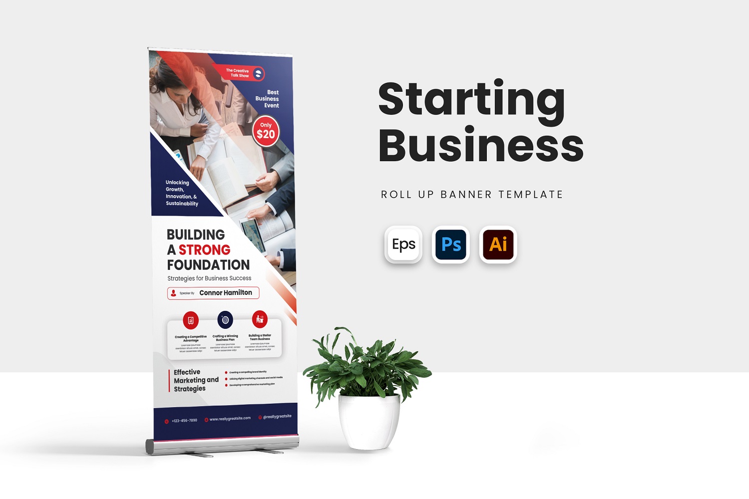 Starting Business Roll Up Banner