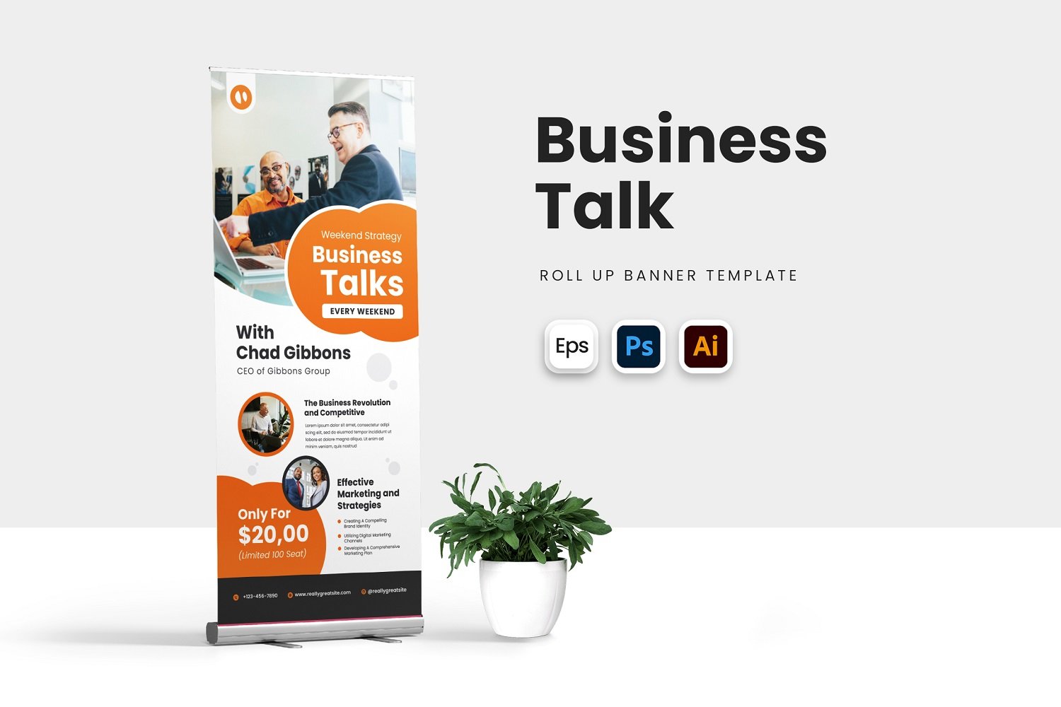 Business Talks Roll Up Banner