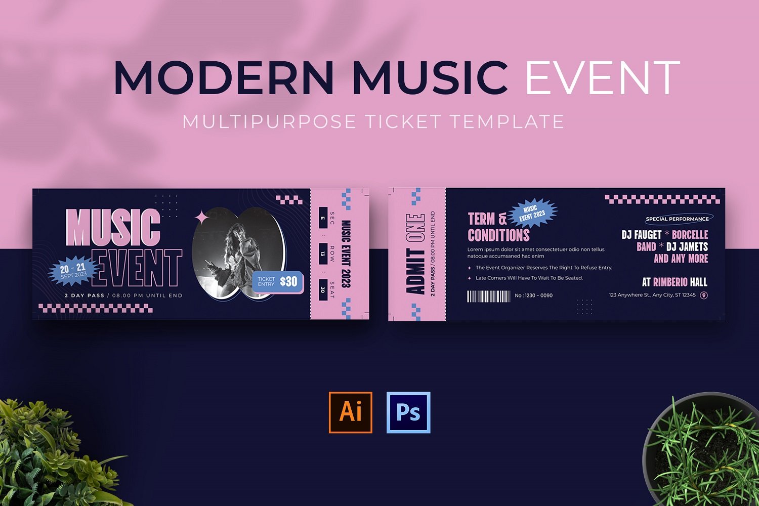 Modern Music Event Ticket