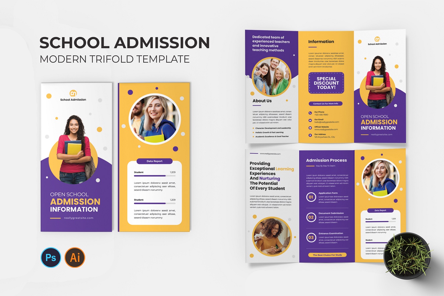 School Admission Trifold Brochure