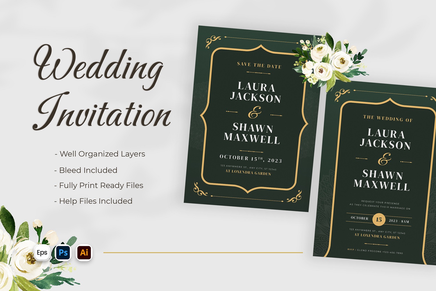 Classic Elegant Wedding Invitation