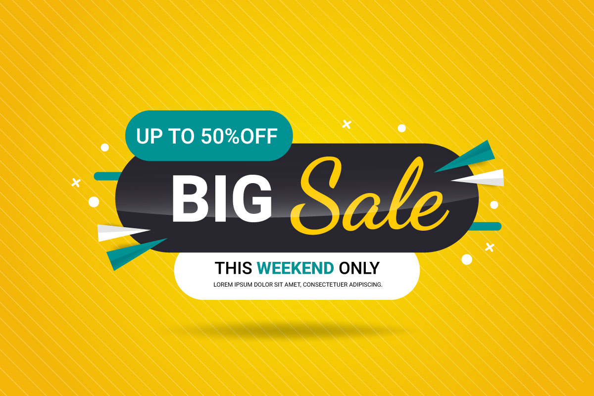 Sale banner set promotion with the yellow background and super offer banner design