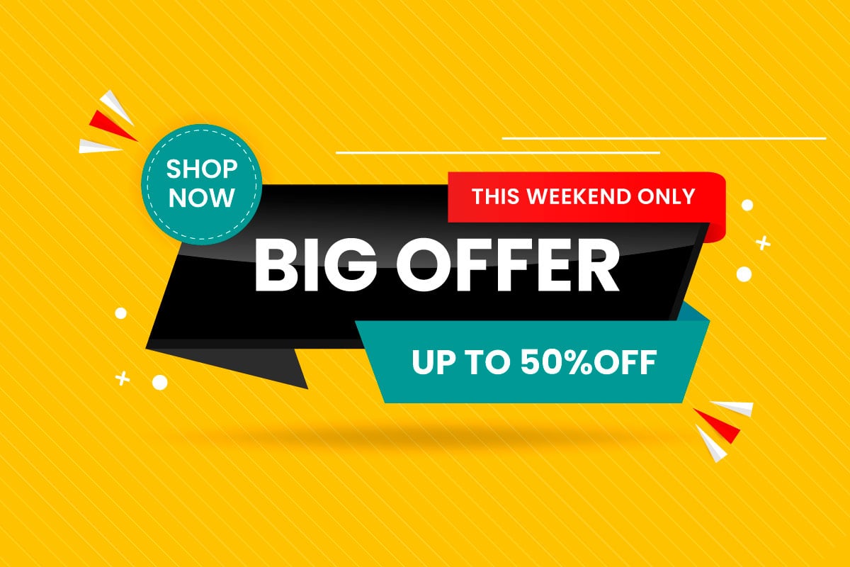 Sale banner set promotion with the yellow background and super offer banners