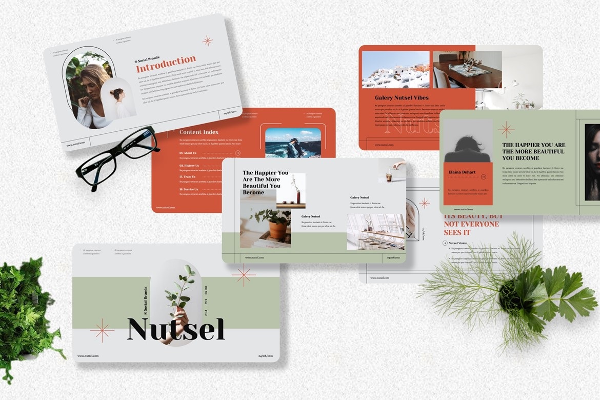 Nutsel - Brand Social Media  Googleslide Template