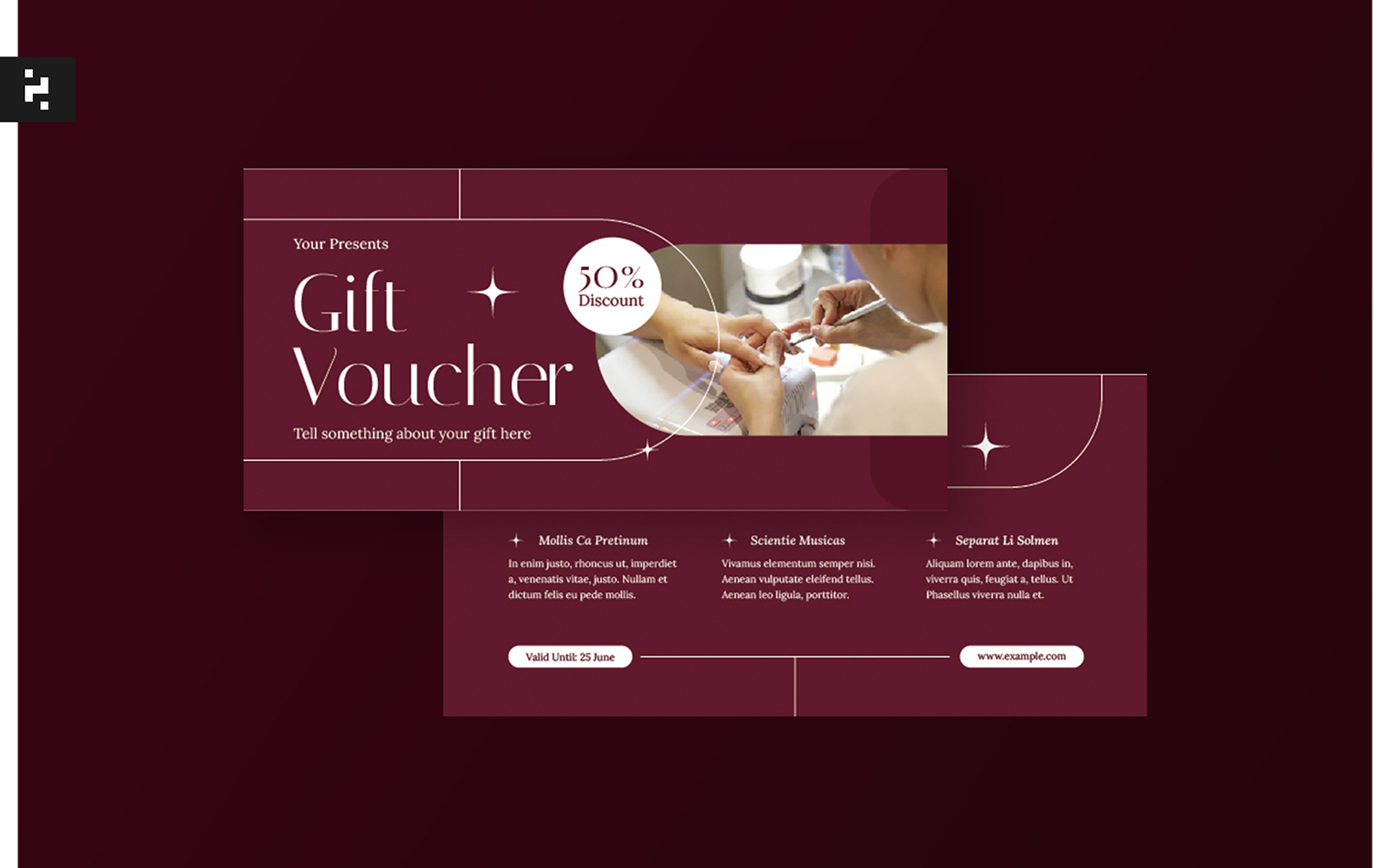 Gift Voucher Template with Gift Pattern - Mediamodifier