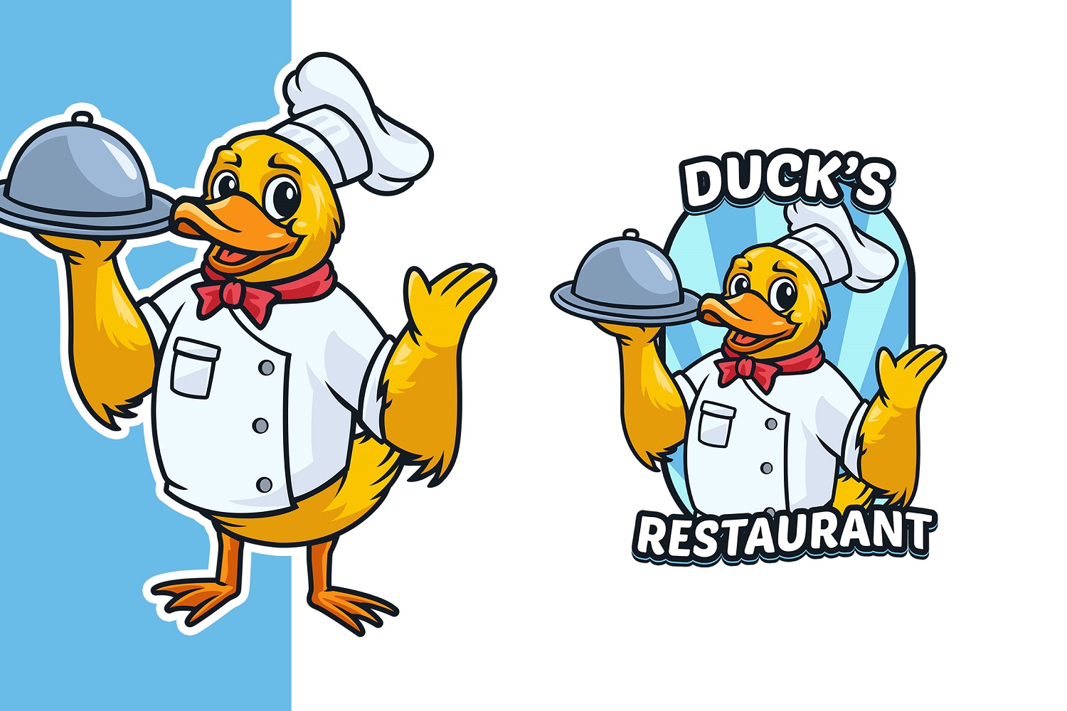 Duck Chef Mascot Logo Template