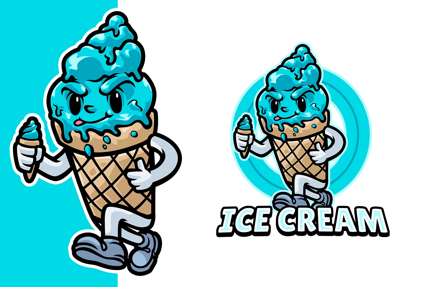 Ice Creams Mascot Logo Template