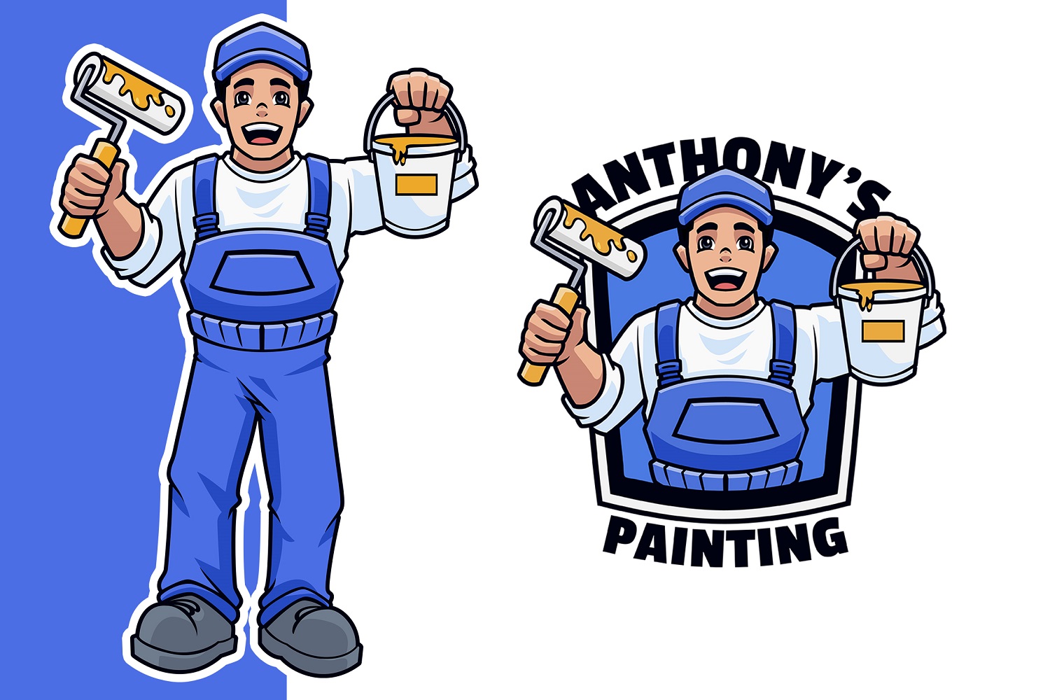 Painting Service Mascot Logo Template