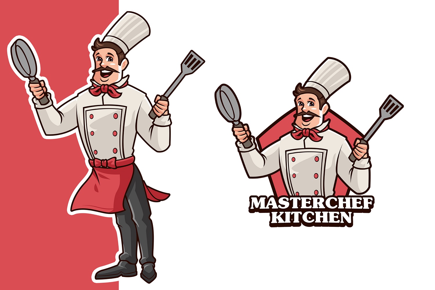 Restaurant Masterchef Mascot Logo Template