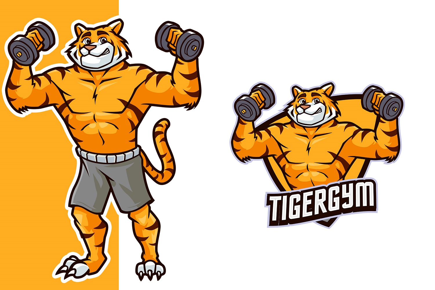 Tiger Gym Mascot Logo Template