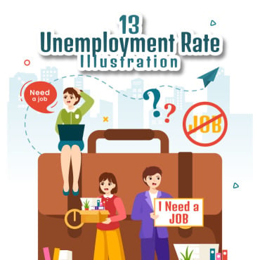 Rate Unemployment Illustrations Templates 343554