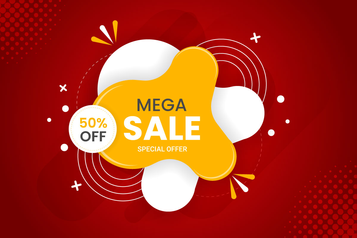 Vector  sale banner promotion with the red background and super offer banner template concept