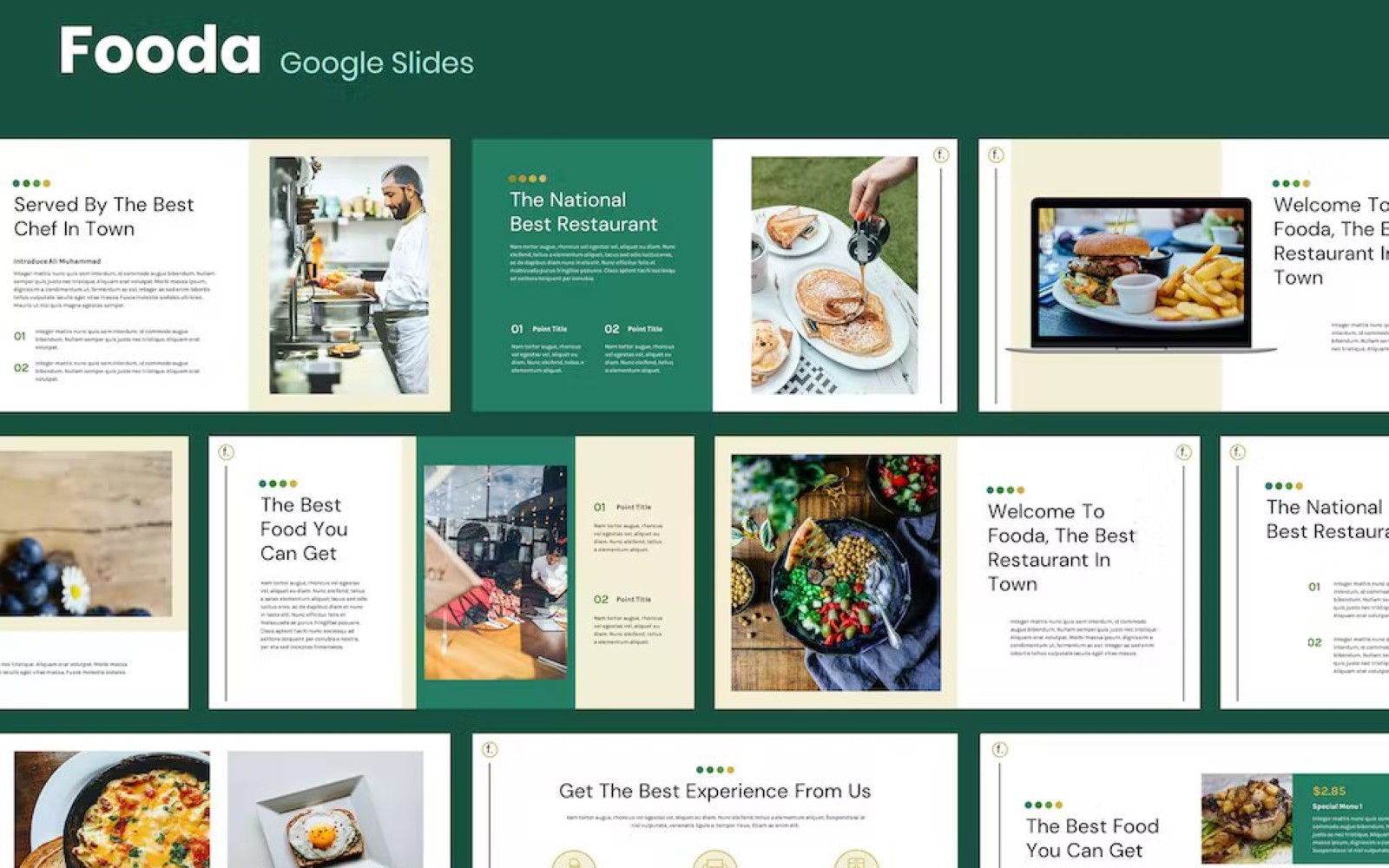Fooda - Culinary Google Slide Template