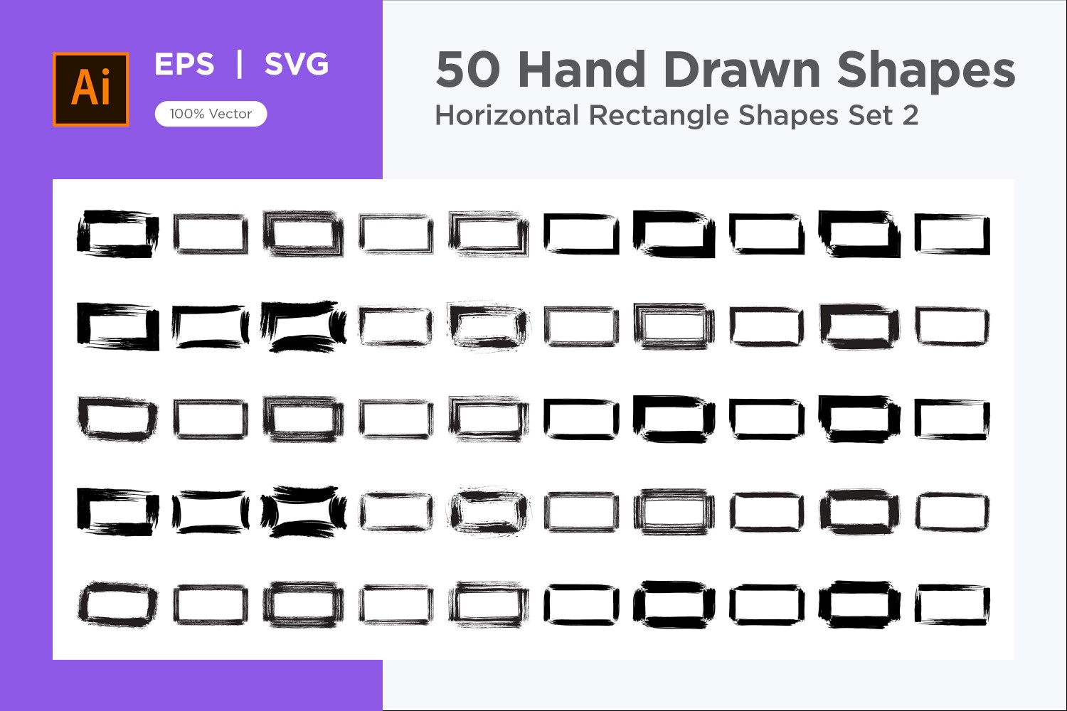 Horizontal Rectangle Shape 50_Set V 2