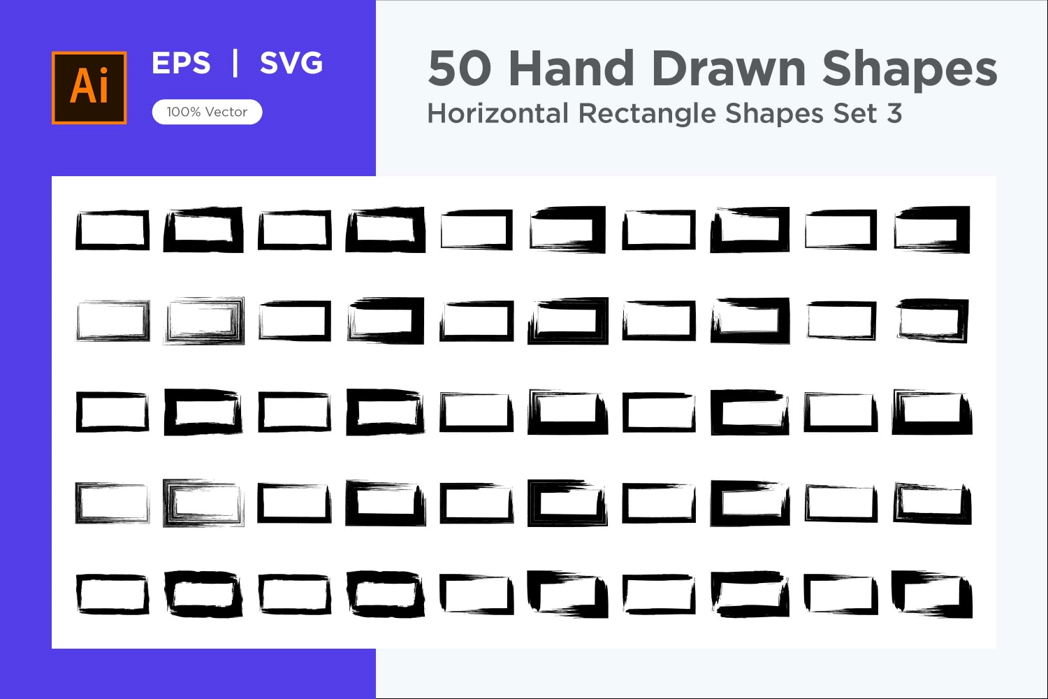 Horizontal Rectangle Shape 50_Set V 3