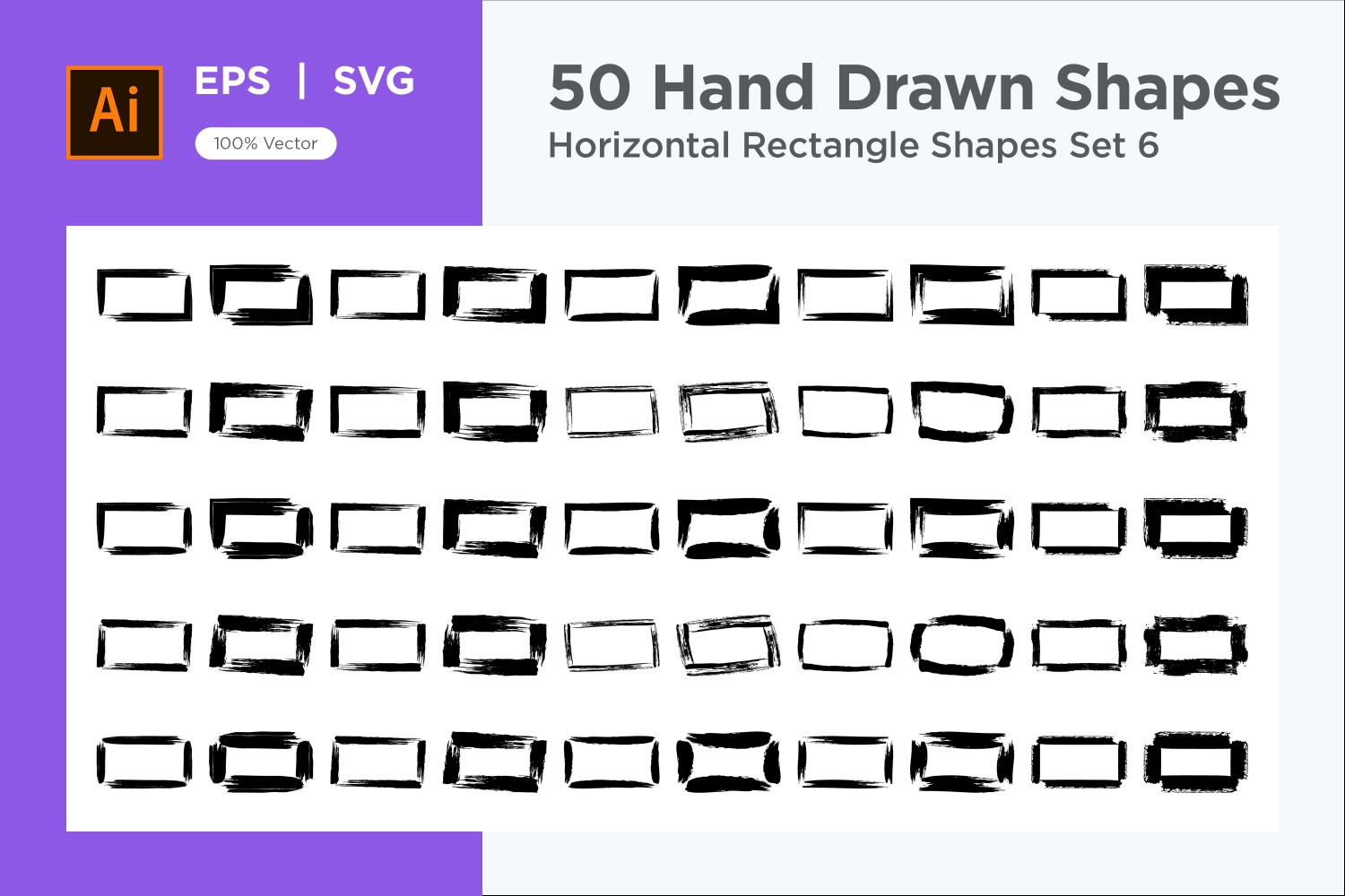 Horizontal Rectangle Shape 50_Set V 6