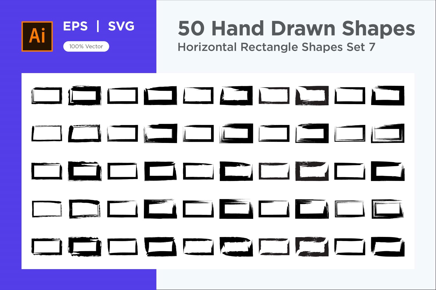 Horizontal Rectangle Shape 50_Set V 7