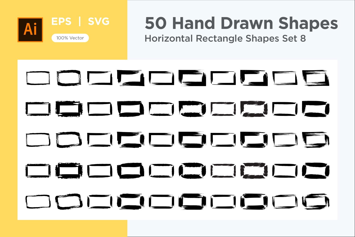 Horizontal Rectangle Shape 50_Set V 8