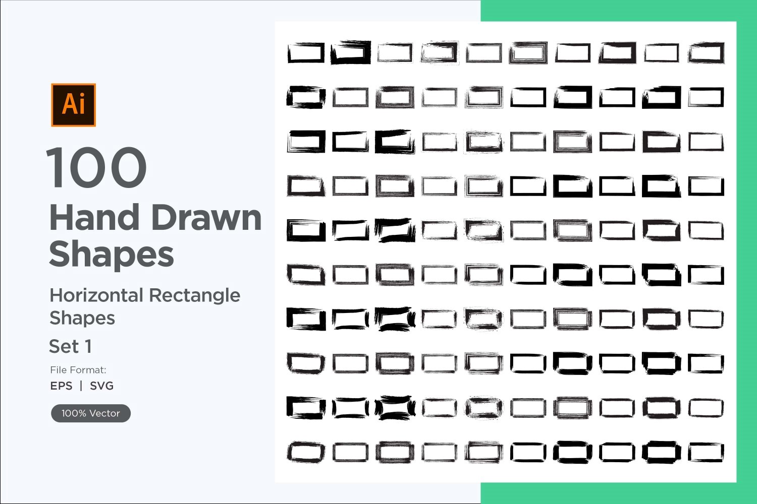 Horizontal Rectangle Shape 100_Set V 1