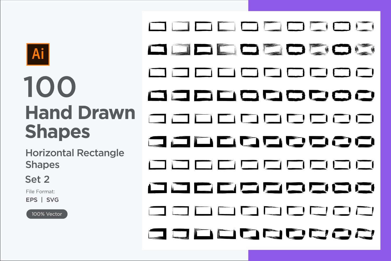 Horizontal Rectangle Shape 100_Set V 2