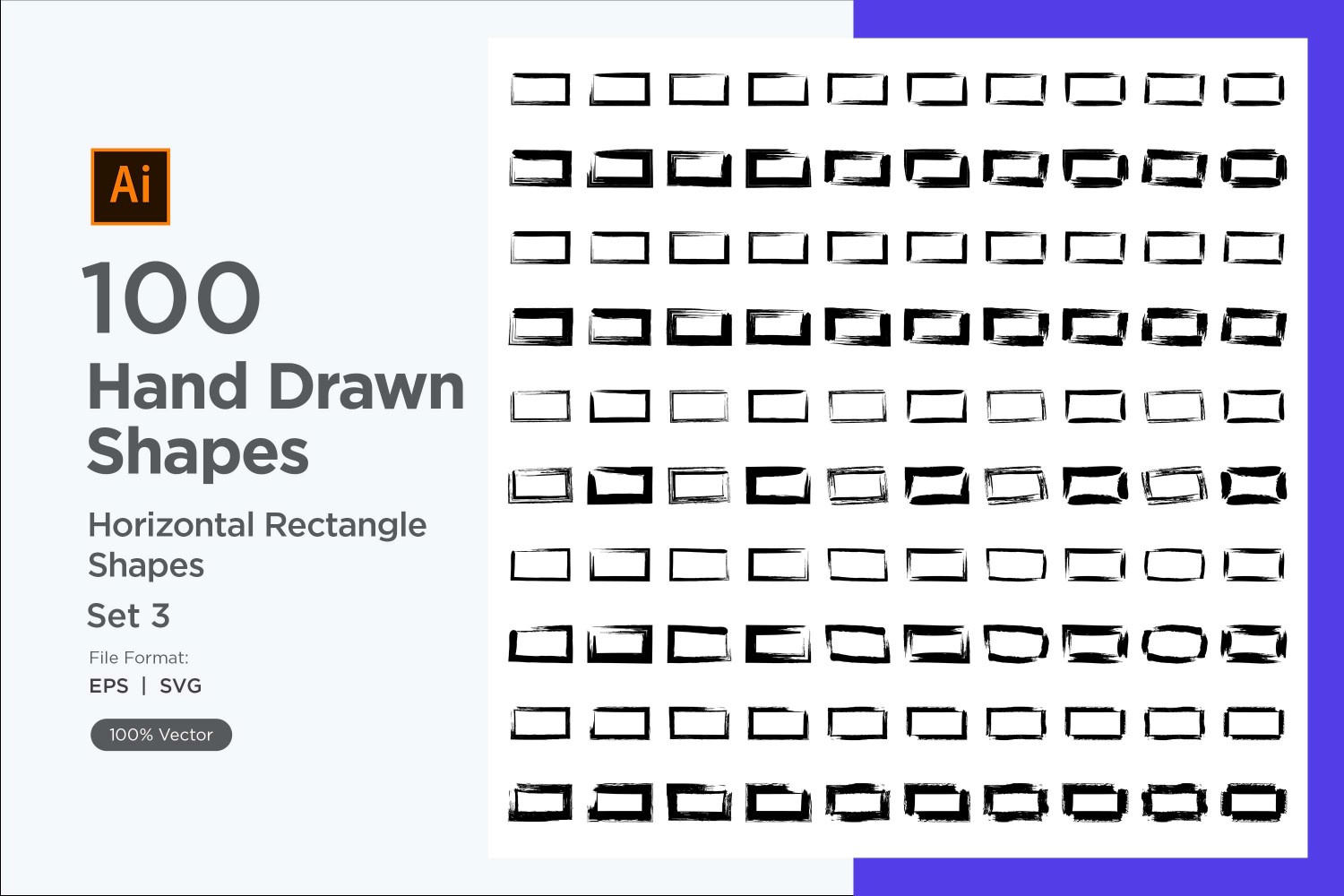 Horizontal Rectangle Shape 100_Set V 3