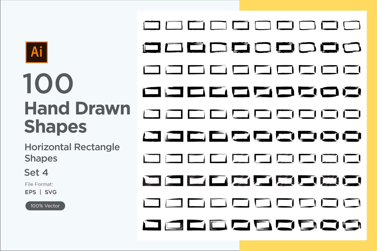 Horizontal Rectangle Shape 100_Set V 4