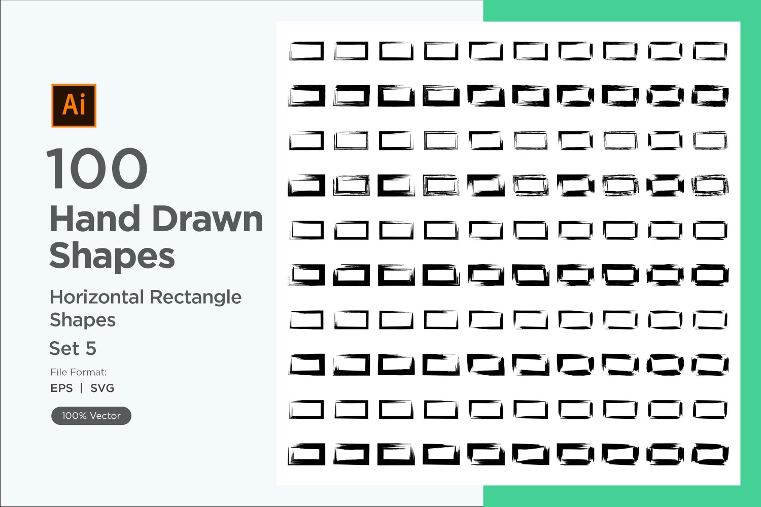 Horizontal Rectangle Shape 100_Set V 5