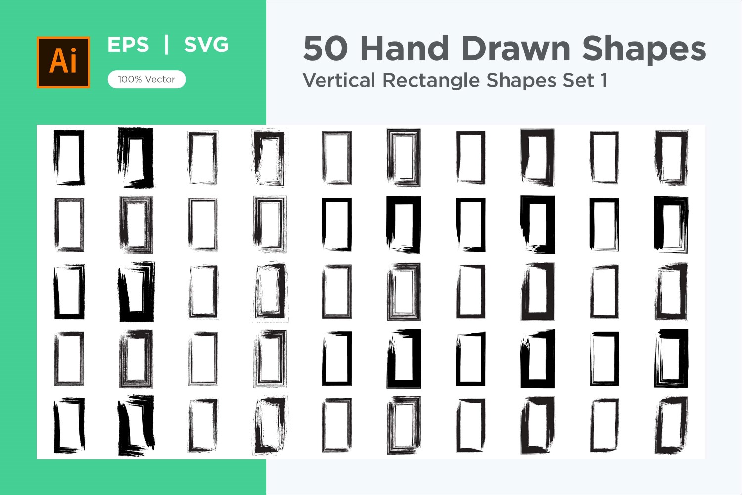 Vertical Rectangle Shape 50_Set  V 1