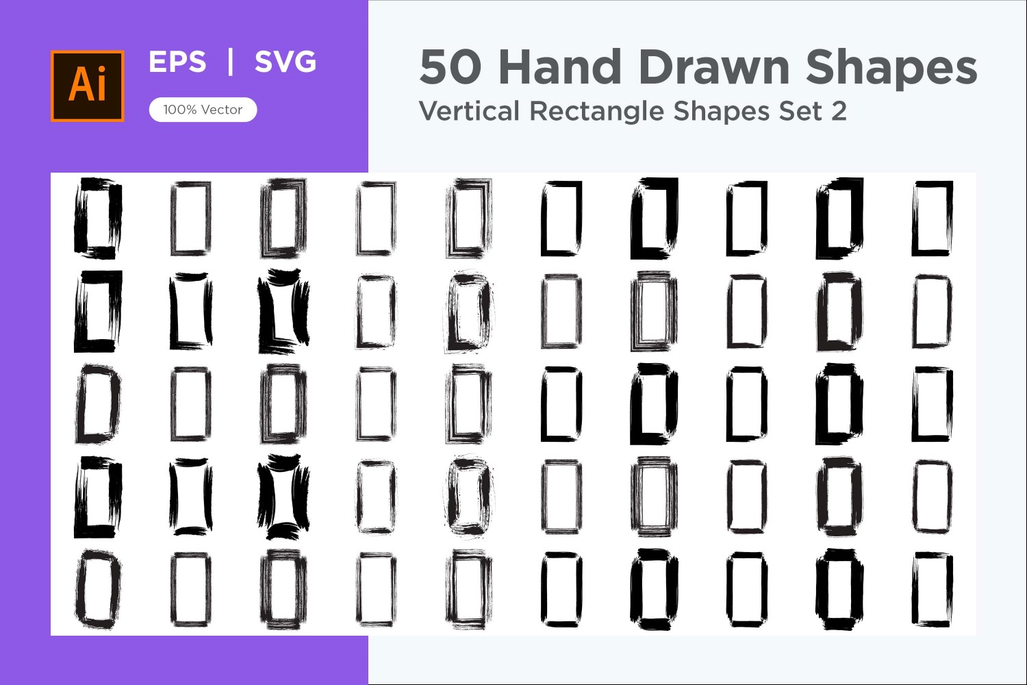 Vertical Rectangle Shape 50_Set  V 2