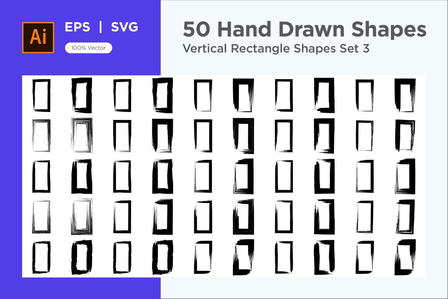 Vertical Rectangle Shape 50_Set  V 3