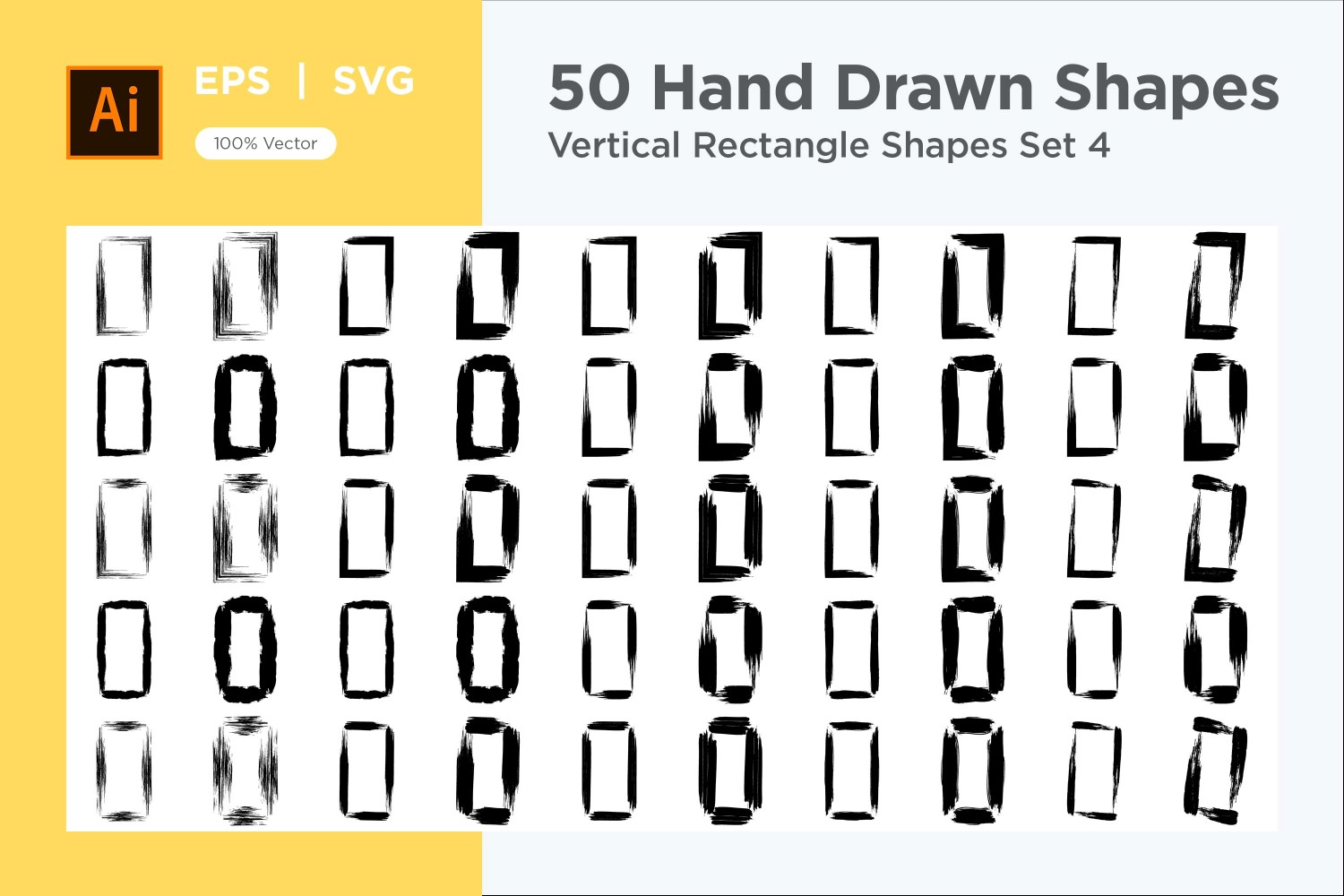 Vertical Rectangle Shape 50_Set  V 4