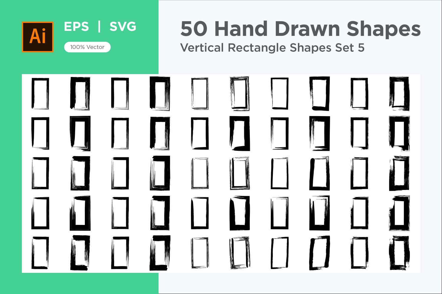 Vertical Rectangle Shape 50_Set  V 5