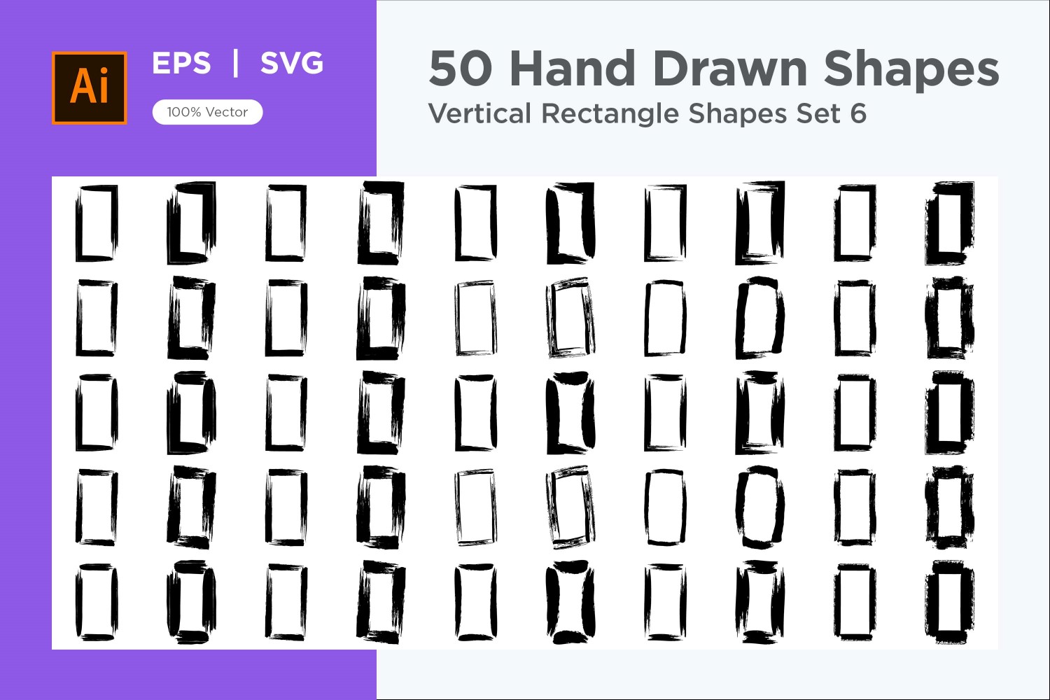 Vertical Rectangle Shape 50_Set  V 6