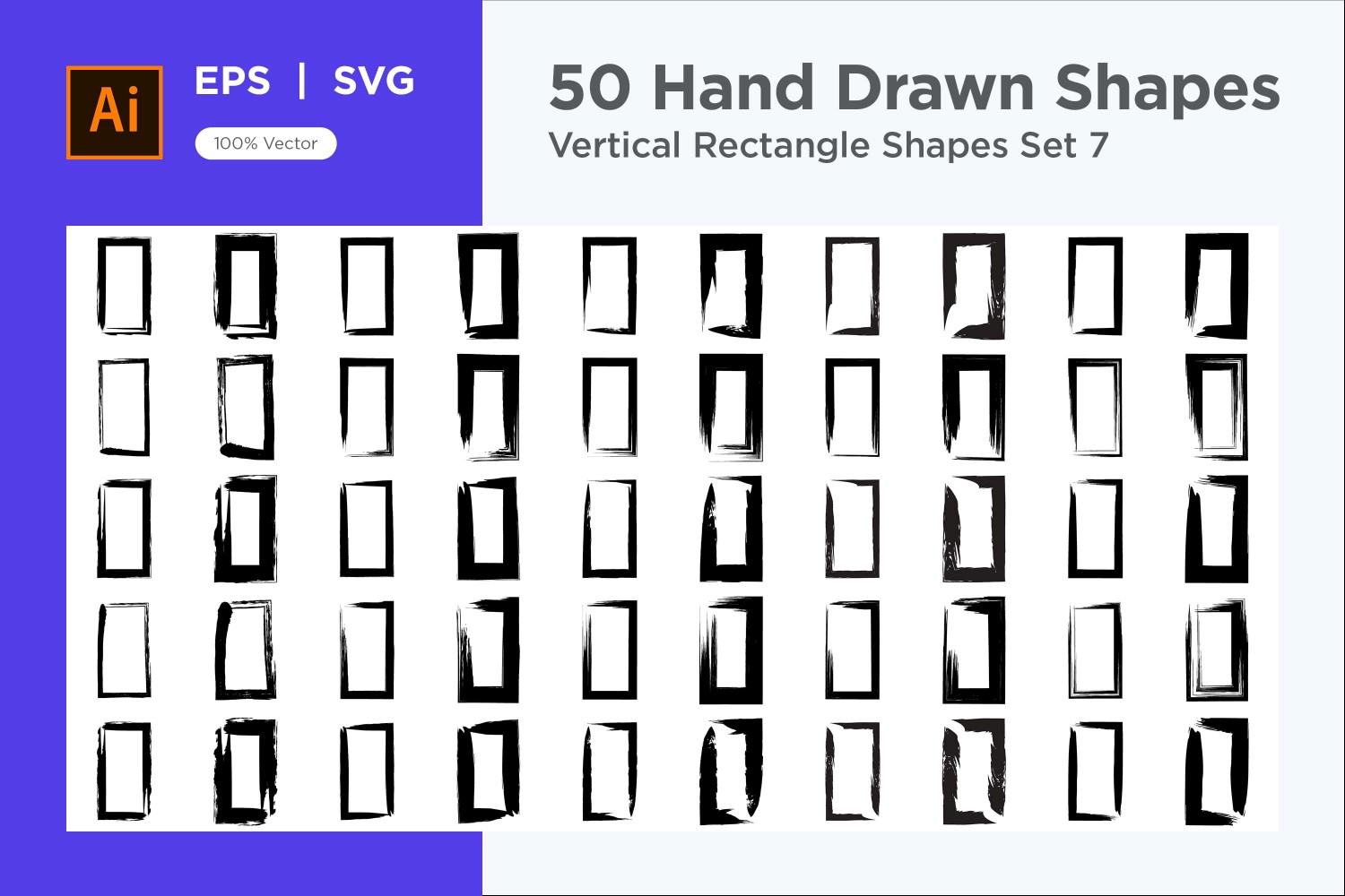 Vertical Rectangle Shape 50_Set  V 7