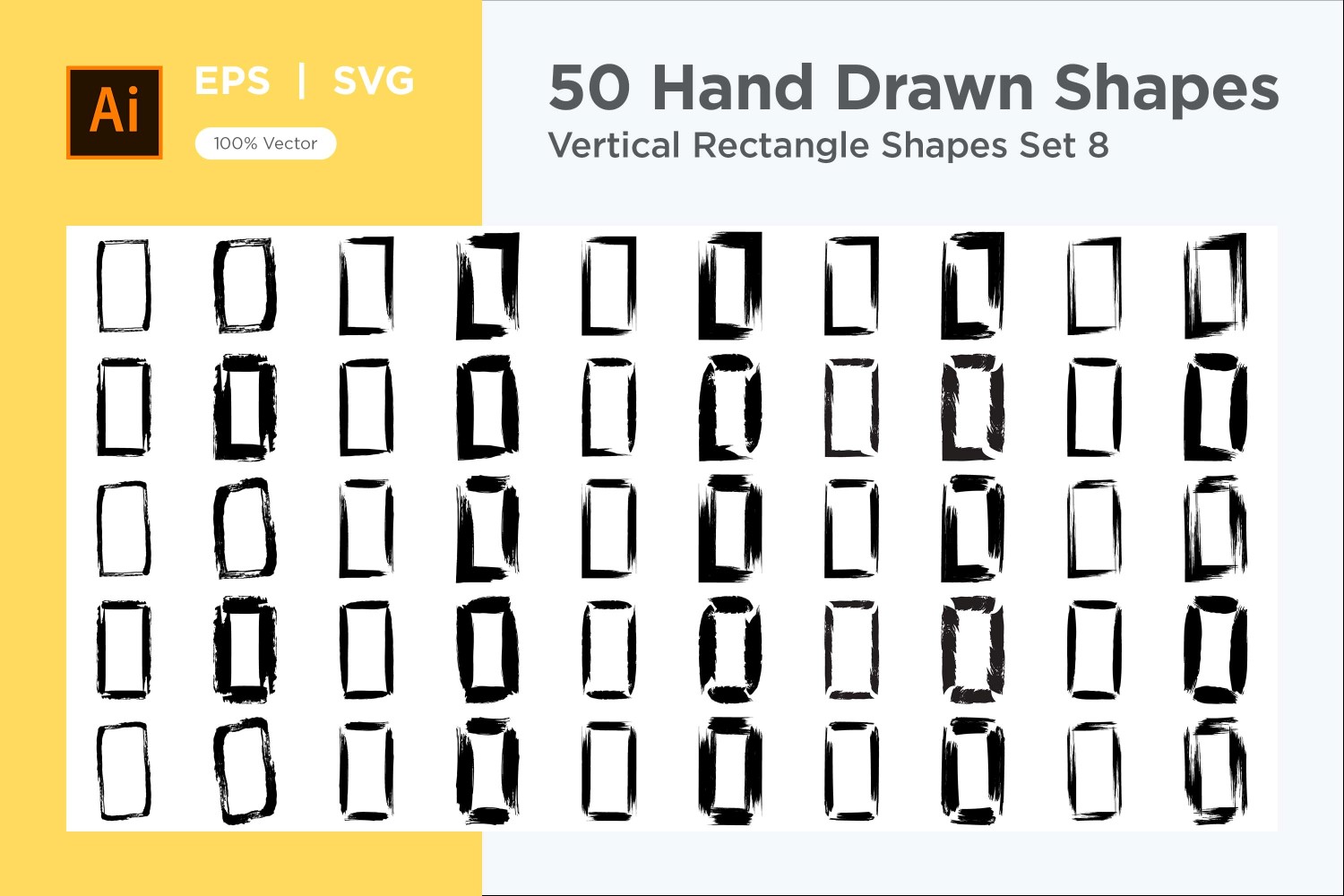 Vertical Rectangle Shape 50_Set  V 8