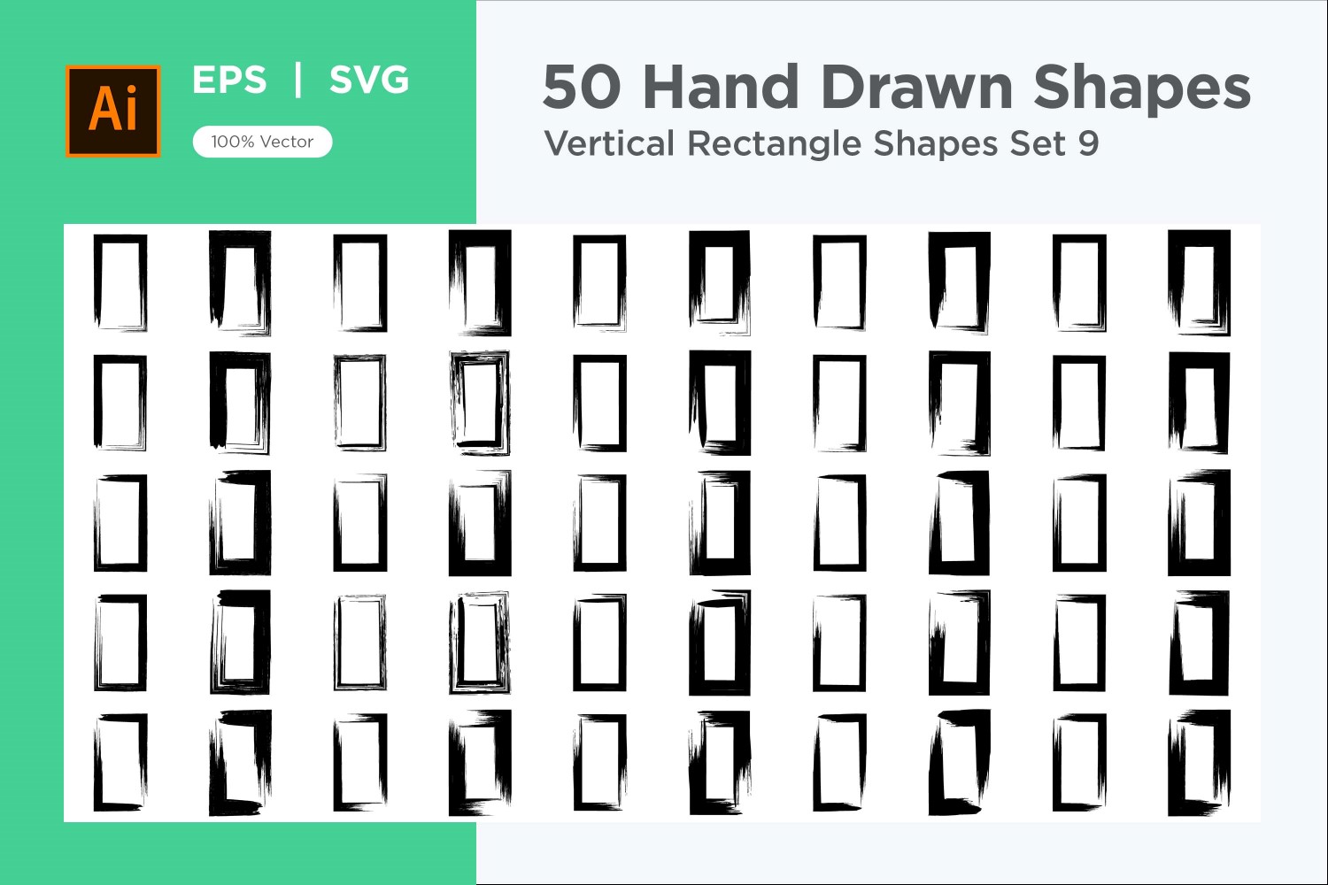 Vertical Rectangle Shape 50_Set  V 9