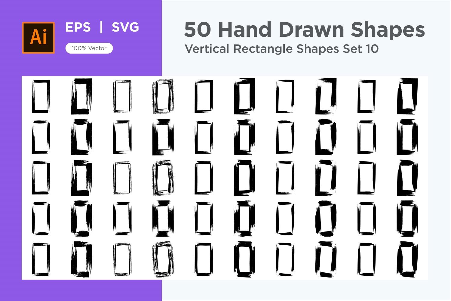 Vertical Rectangle Shape 50_Set  V 10