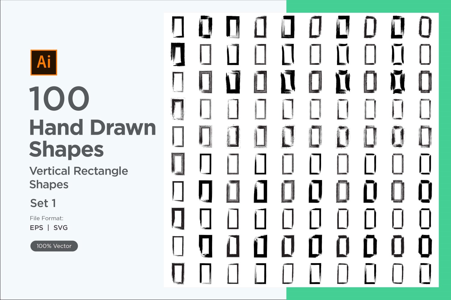 Vertical Rectangle Shape 100_Set V 1