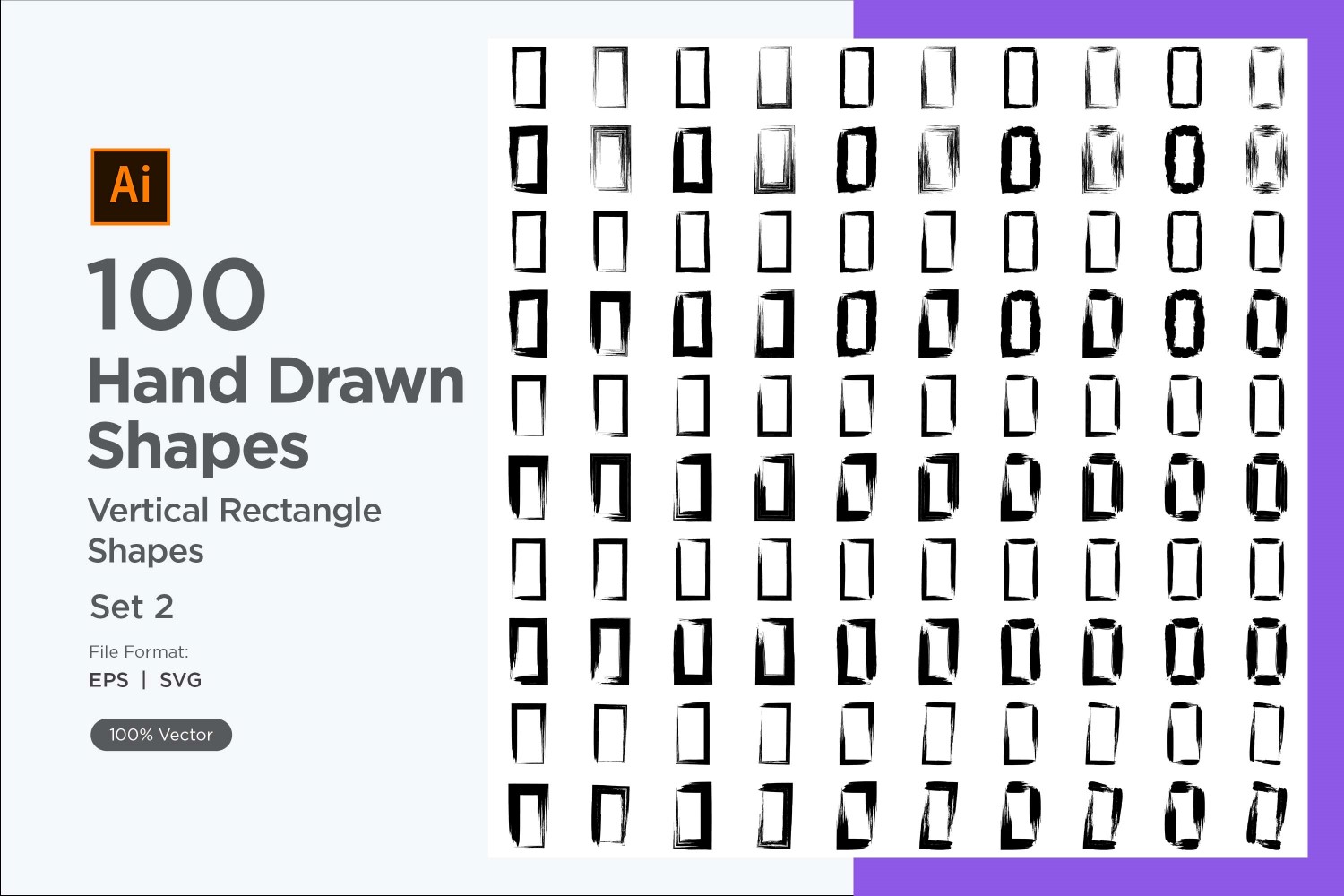 Vertical Rectangle Shape 100_Set V 2