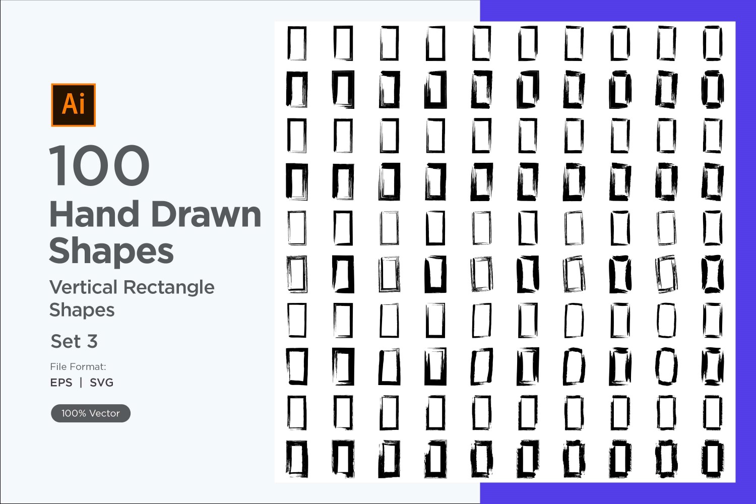 Vertical Rectangle Shape 100_Set V 3