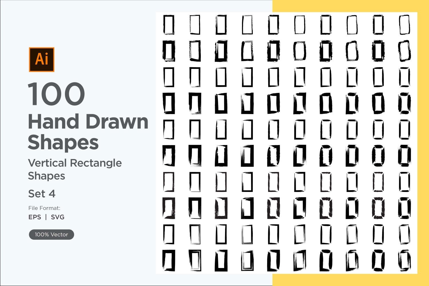 Vertical Rectangle Shape 100_Set V 4