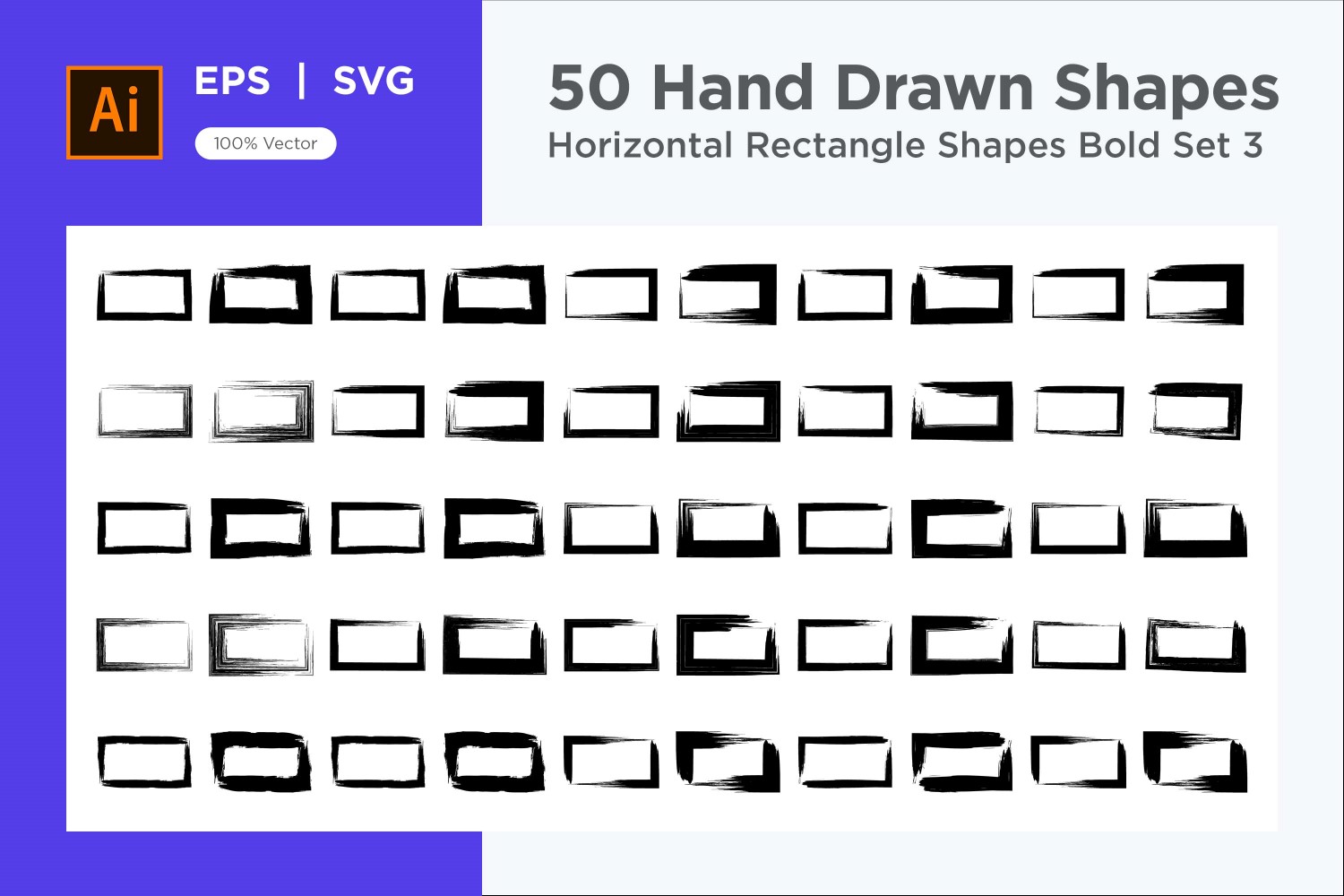 Horizontal Rectangle Shape Bold 50_Set V 3