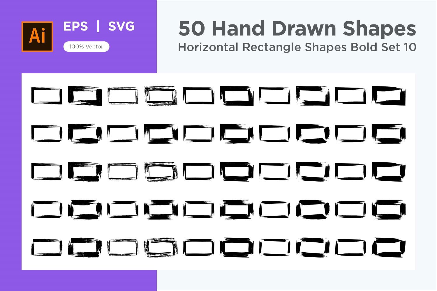 Horizontal Rectangle Shape Bold 50_Set V 10