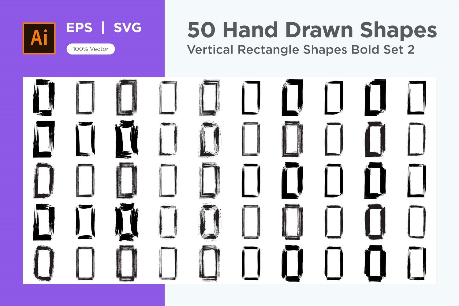 Vertical Rectangle Shape Bold 50_Set V 2