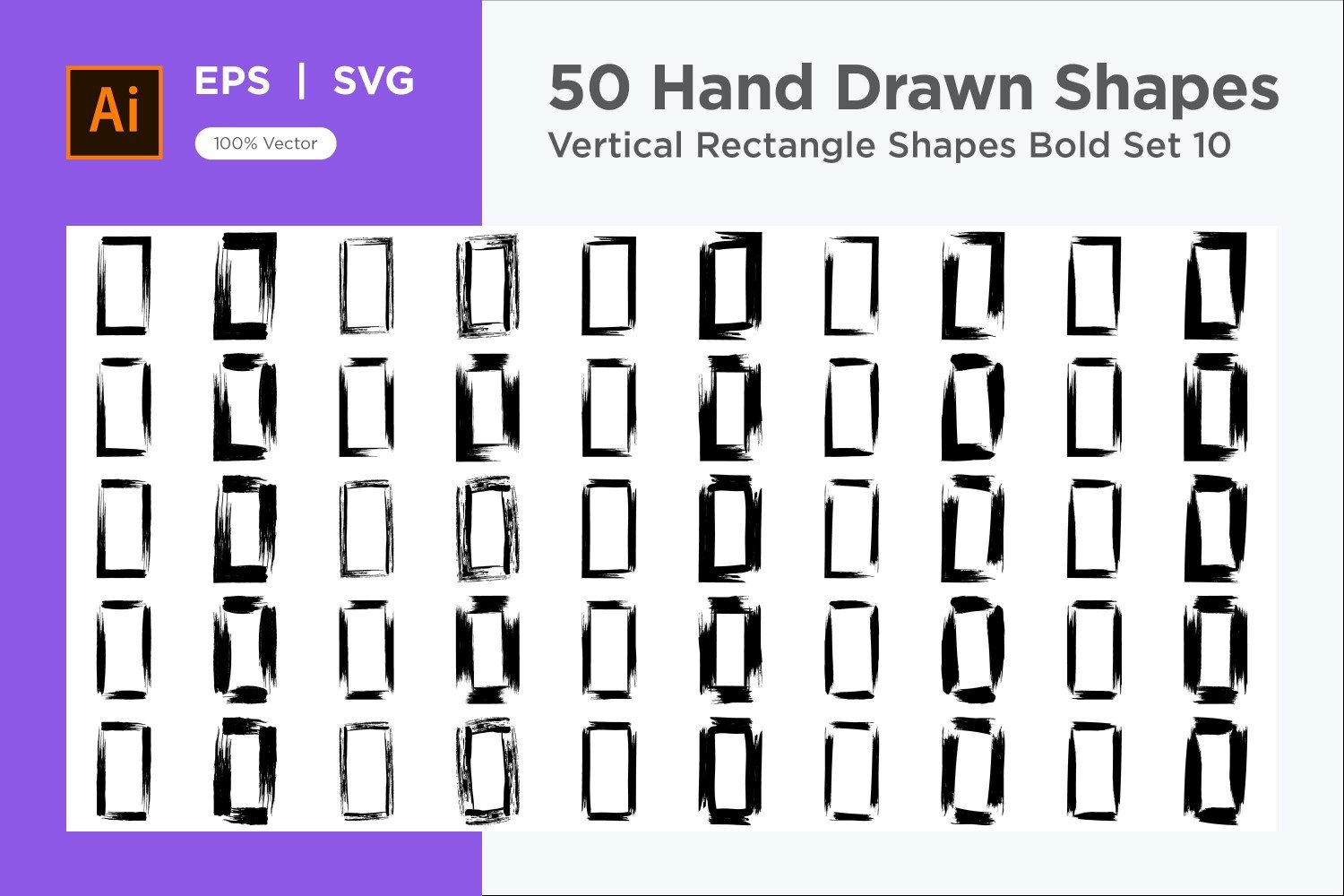 Vertical Rectangle Shape Bold 50_Set V 10