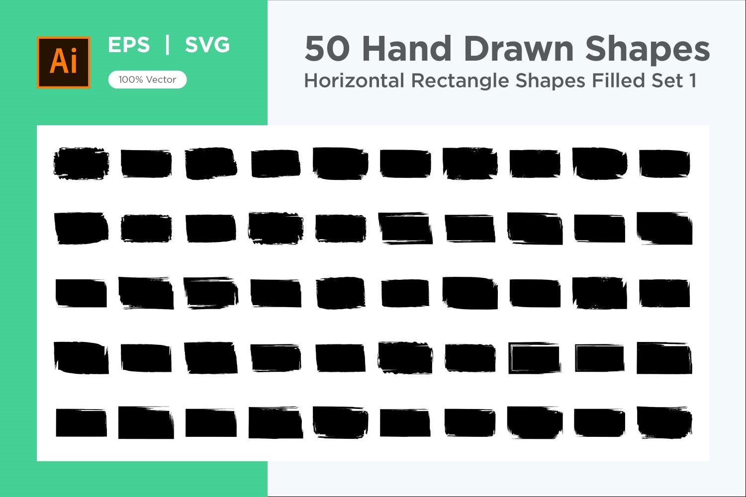 Horizontal Rectangle Shape Filled 50_Set V 1