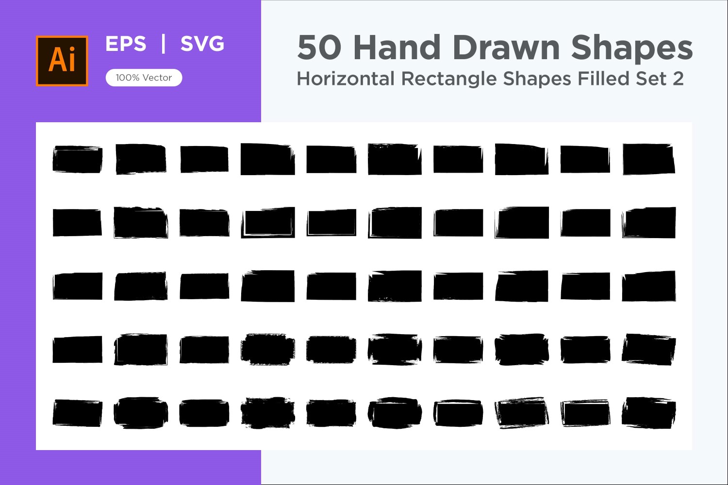 Horizontal Rectangle Shape Filled 50_Set V 2