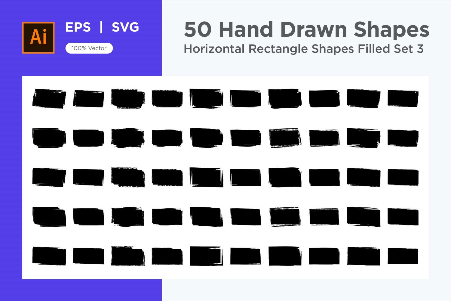 Horizontal Rectangle Shape Filled 50_Set V 3